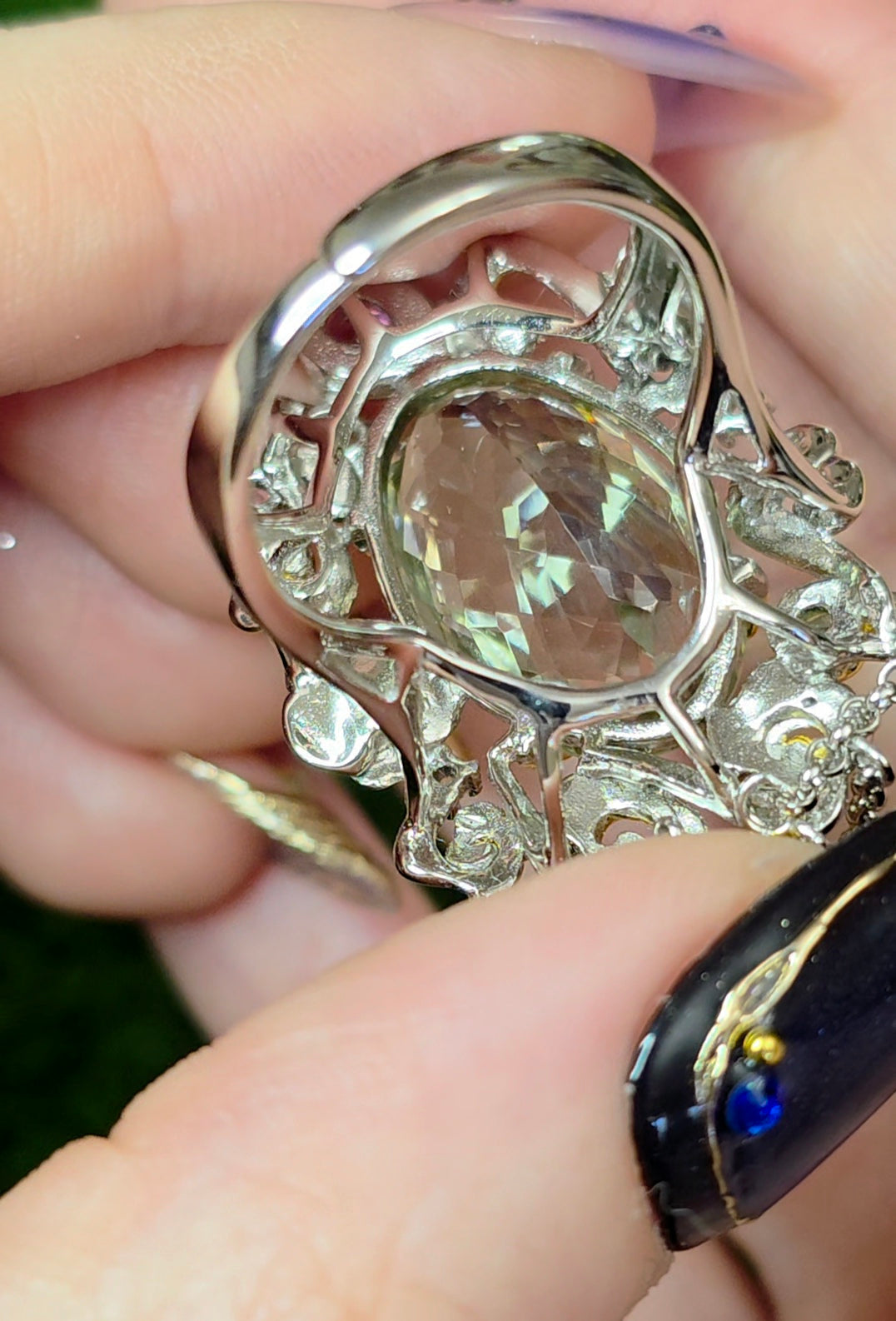 Green Quartz Statement Ring