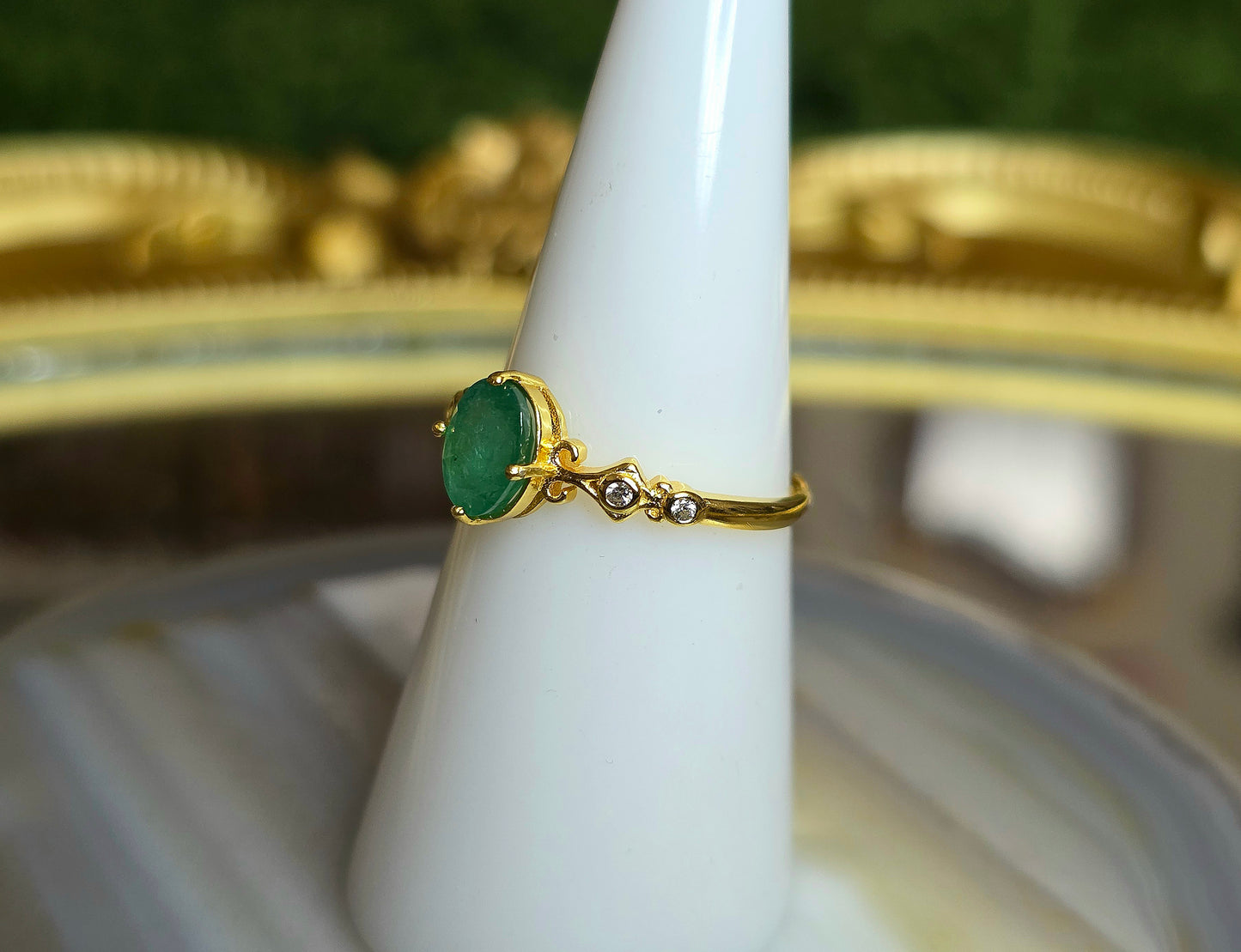 Emerald Solitare Ring
