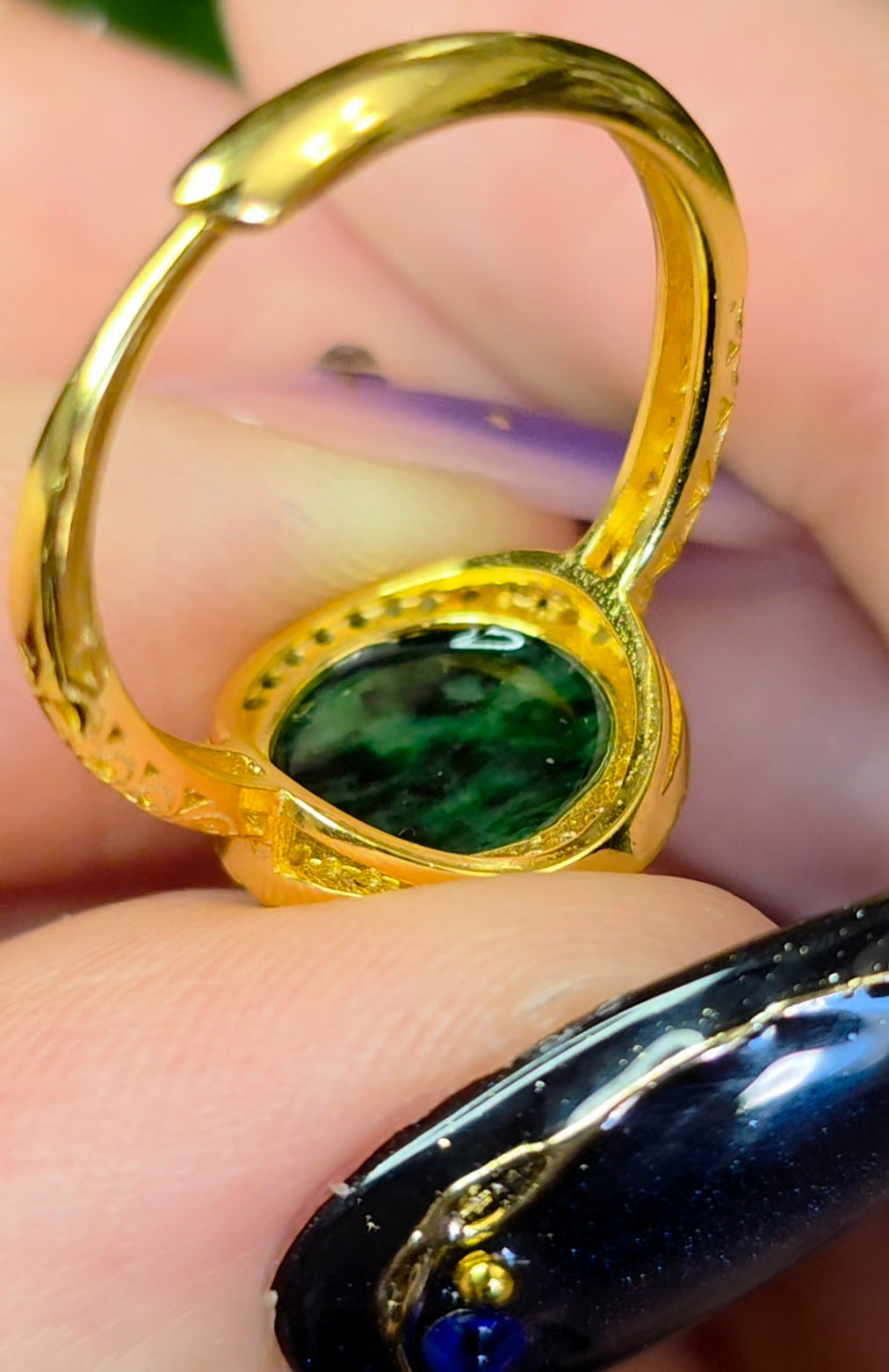Jadeite Halo Ring