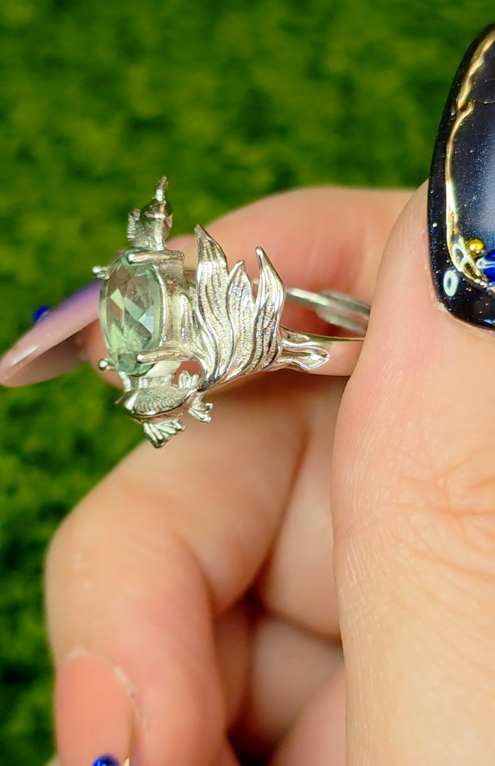 Green Fluorite Koi Ring
