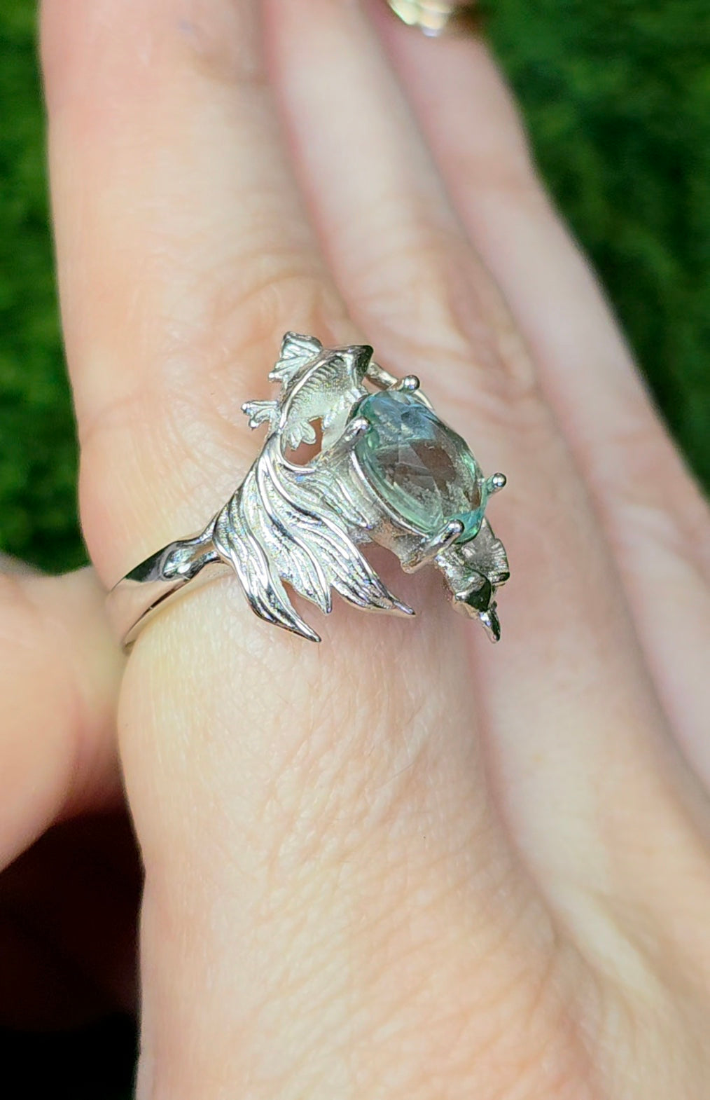 Green Fluorite Koi Ring