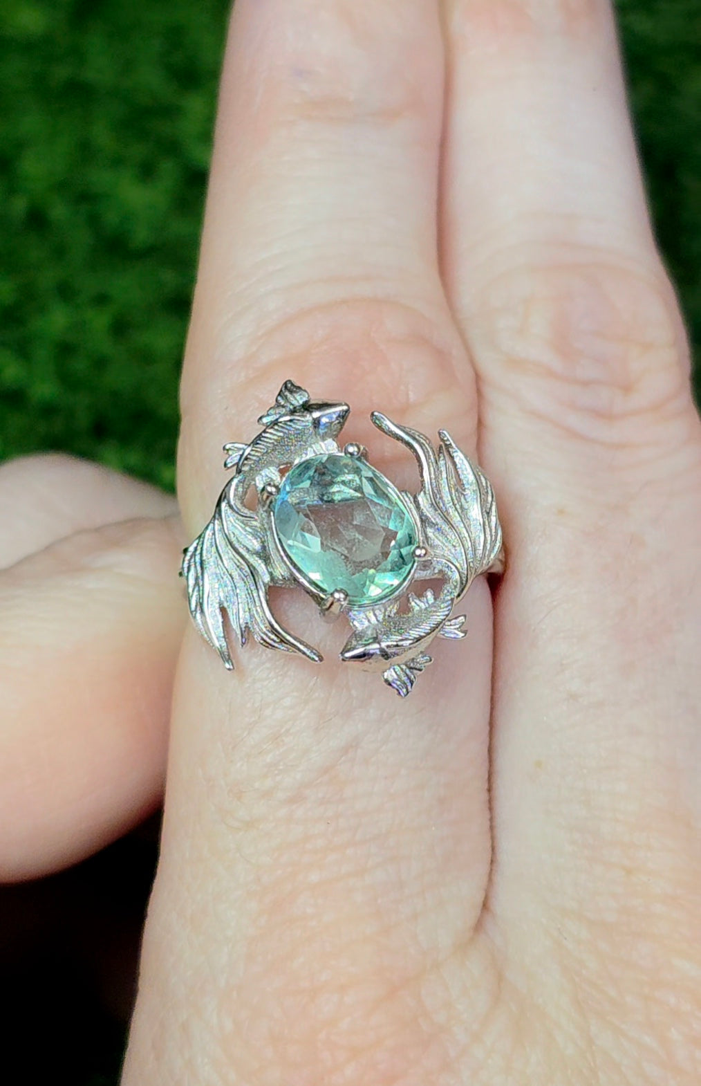 Green Fluorite Koi Ring