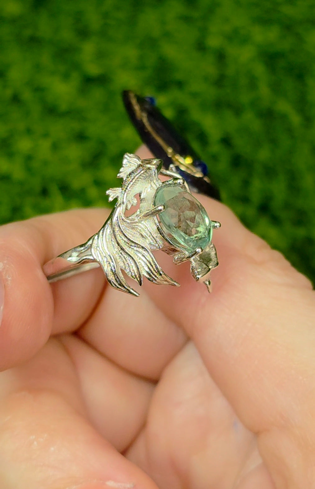 Green Fluorite Koi Ring