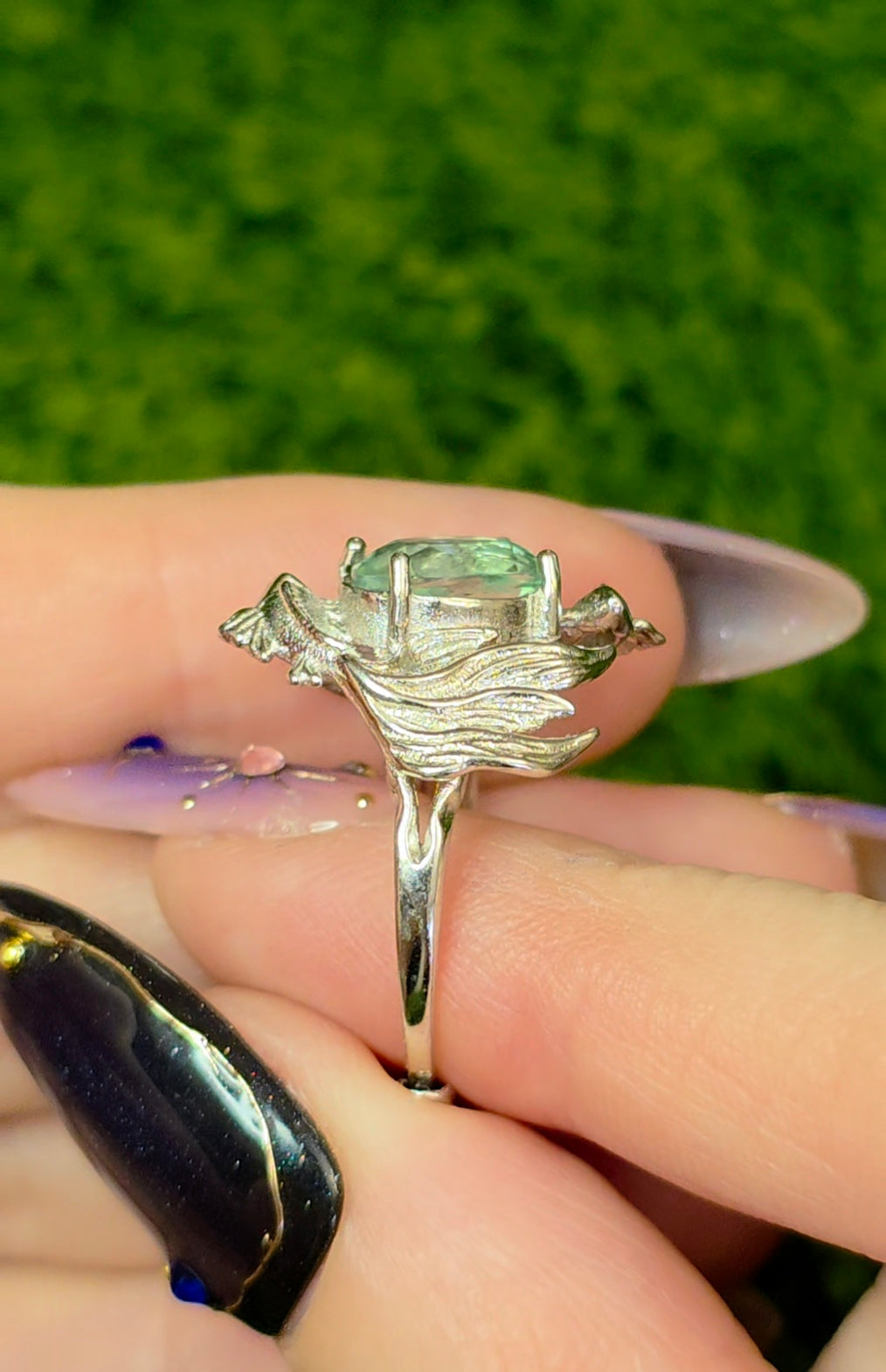 Green Fluorite Koi Ring