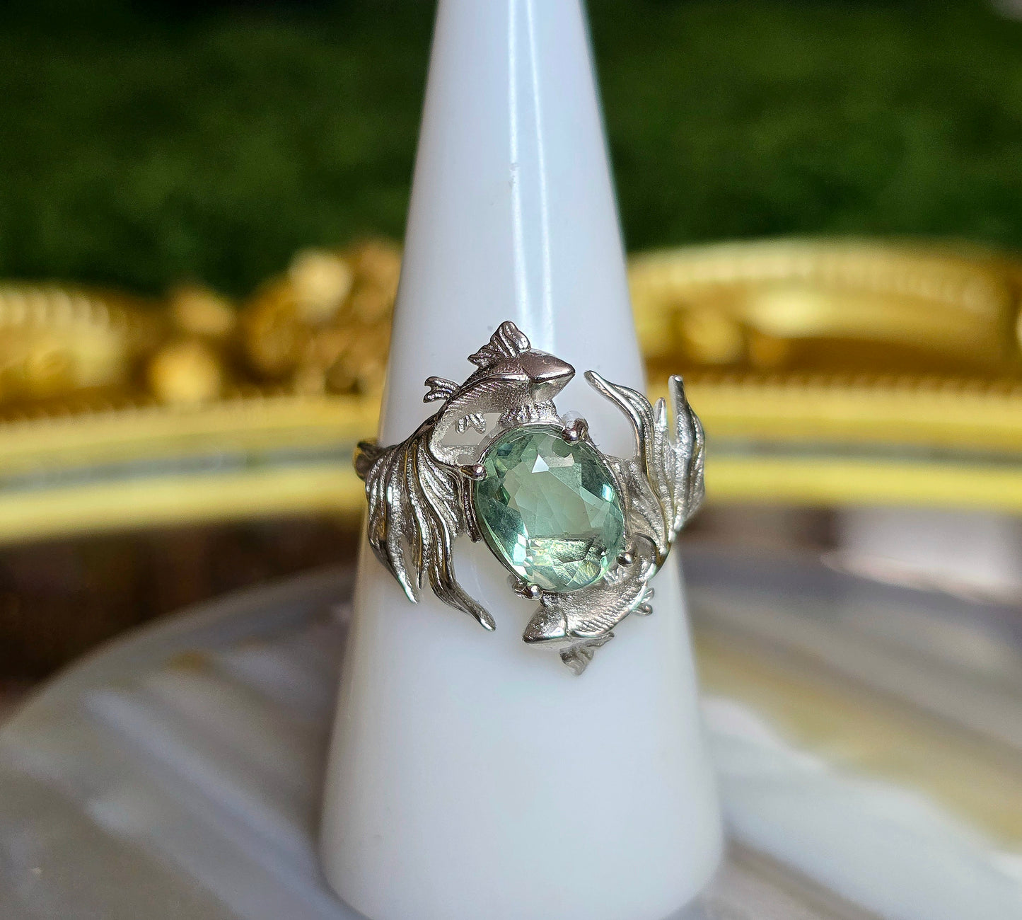 Green Fluorite Koi Ring
