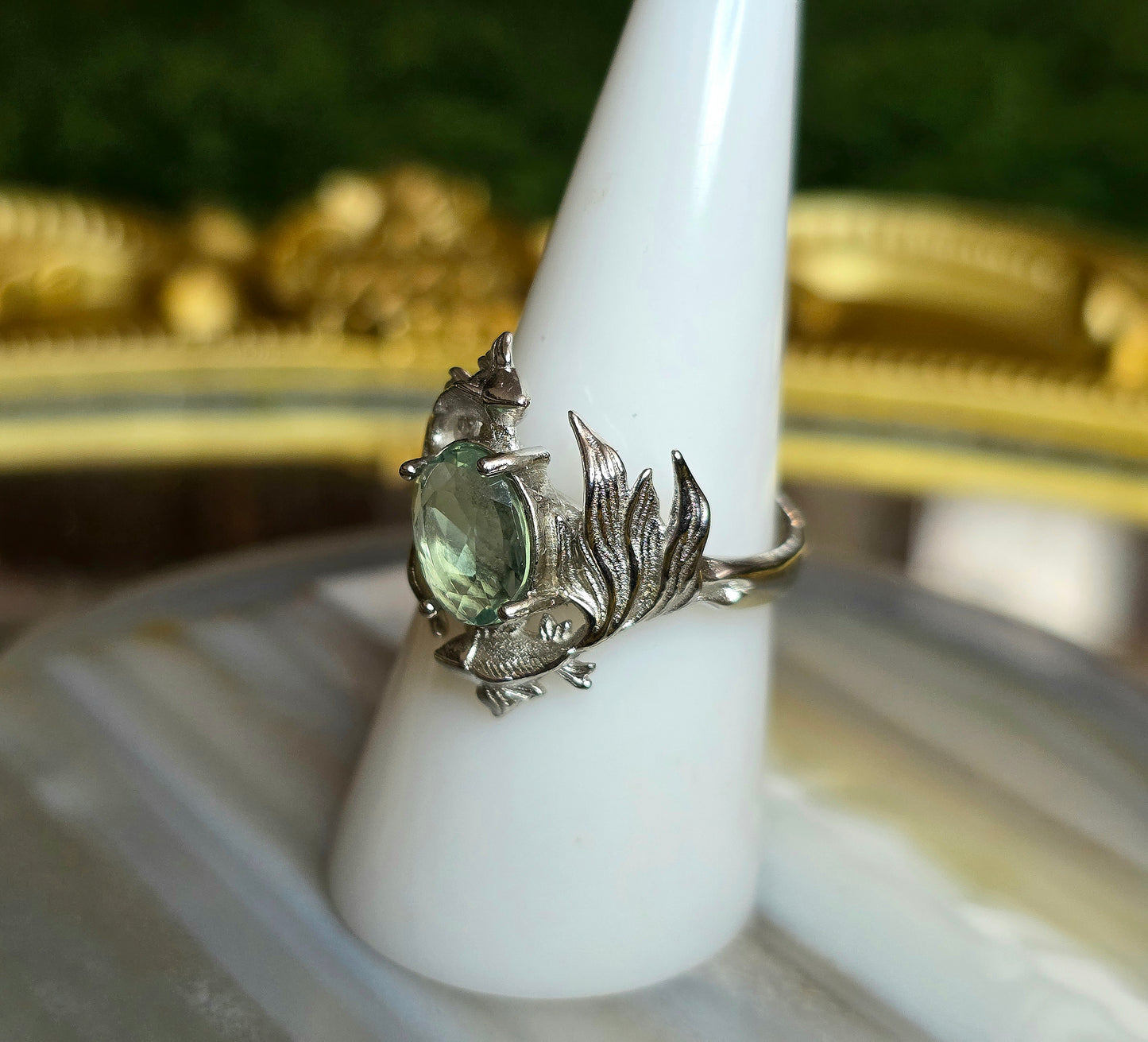 Green Fluorite Koi Ring