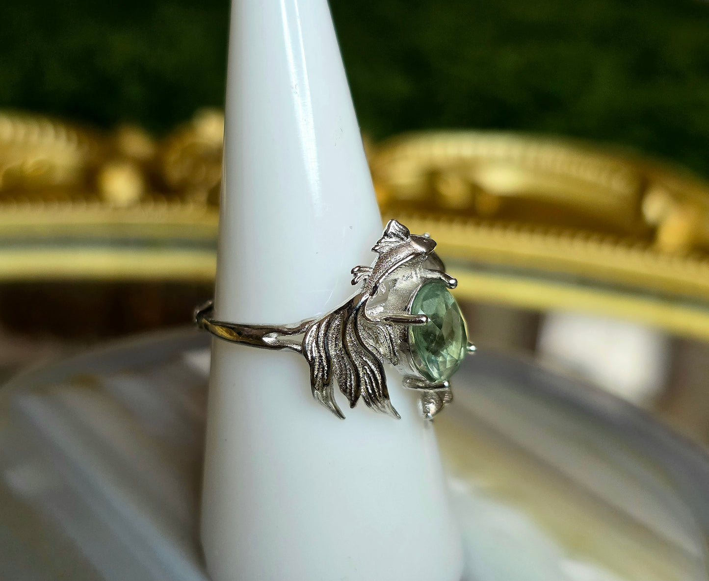 Green Fluorite Koi Ring