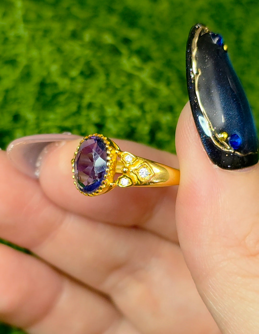 Deep Blue Fluorite Ring C