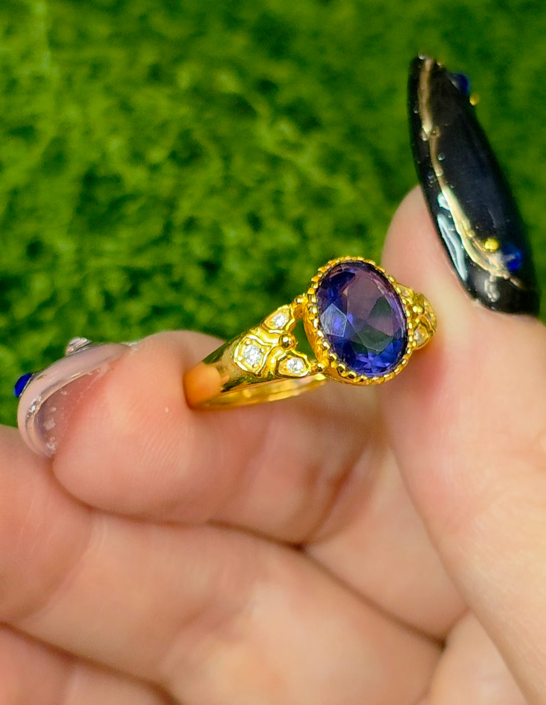 Deep Blue Fluorite Ring C