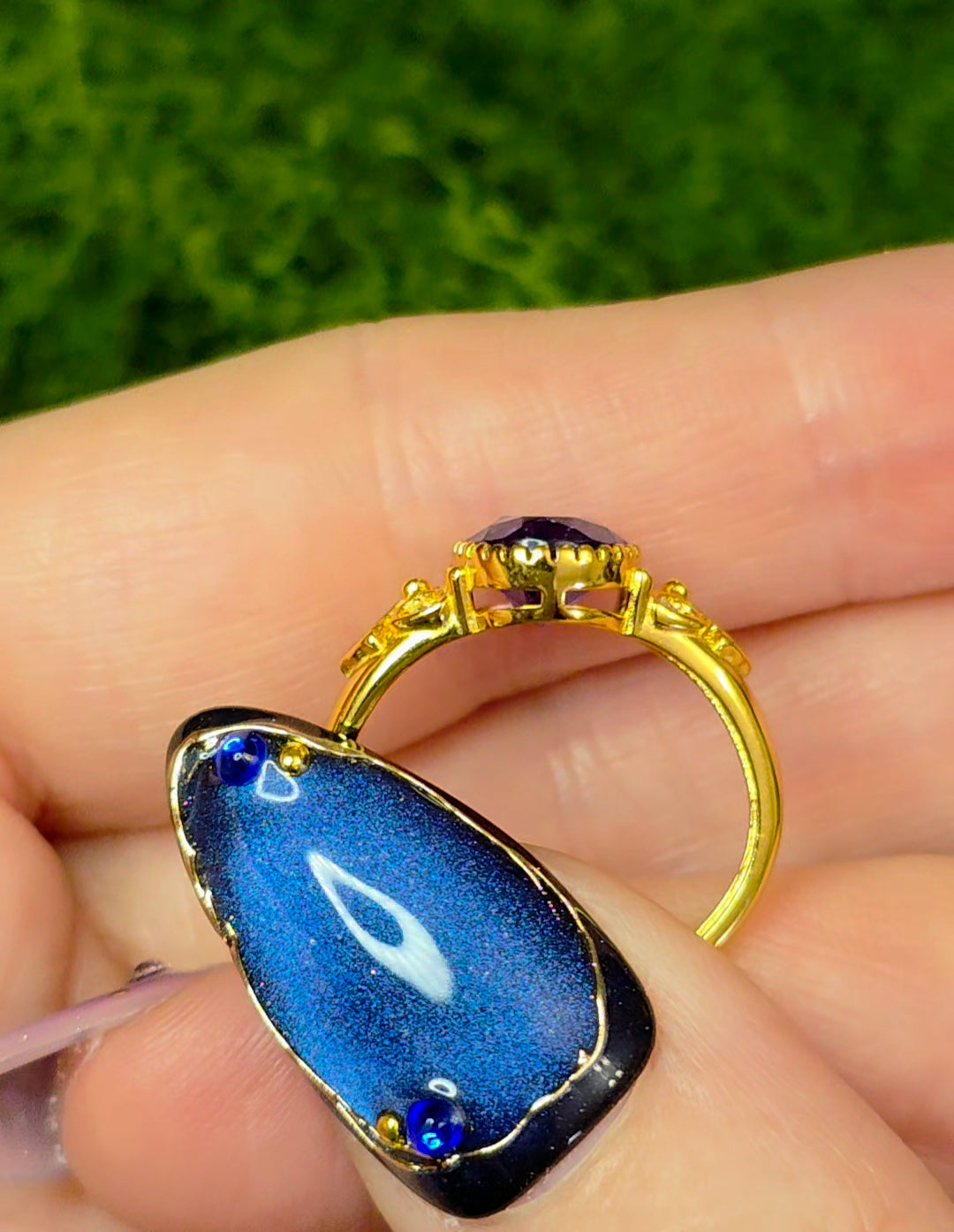 Deep Blue Fluorite Ring C