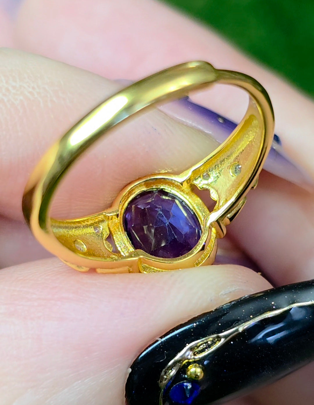 Deep Blue Fluorite Ring C