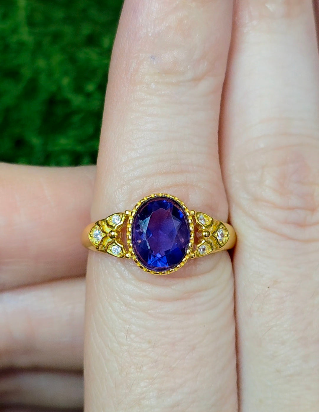 Deep Blue Fluorite Ring C