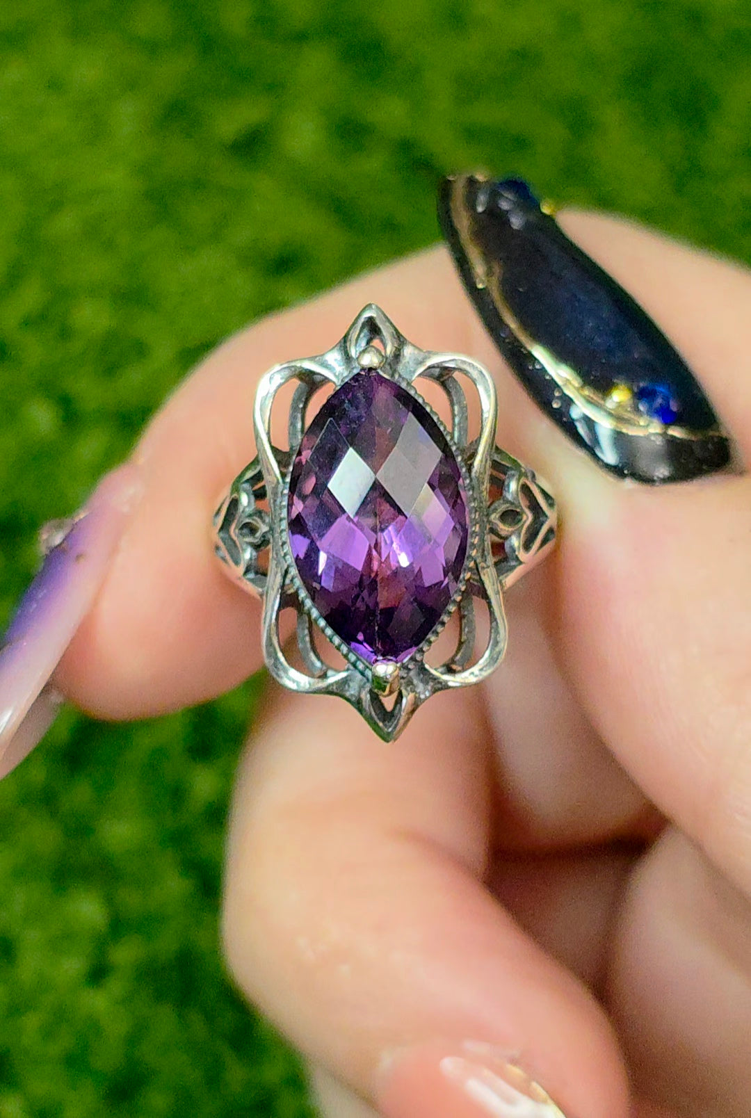 Amethyst Elven Ring