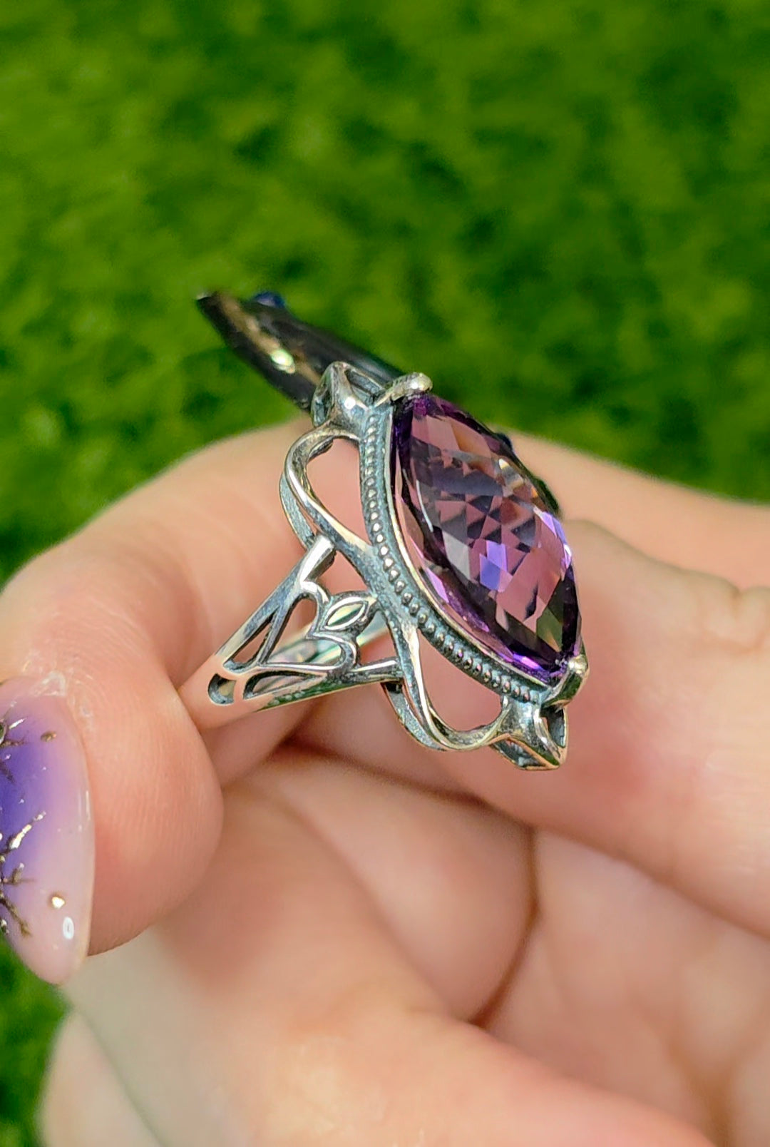 Amethyst Elven Ring