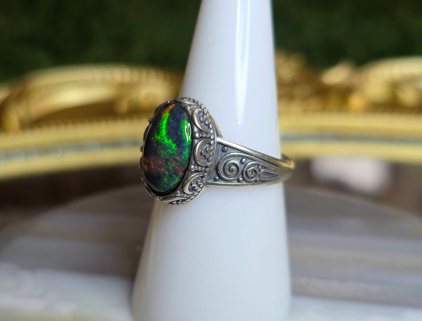 Black Opal Fire Ring