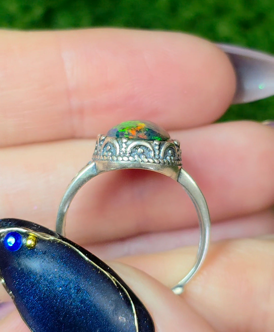 Black Opal Fire Ring