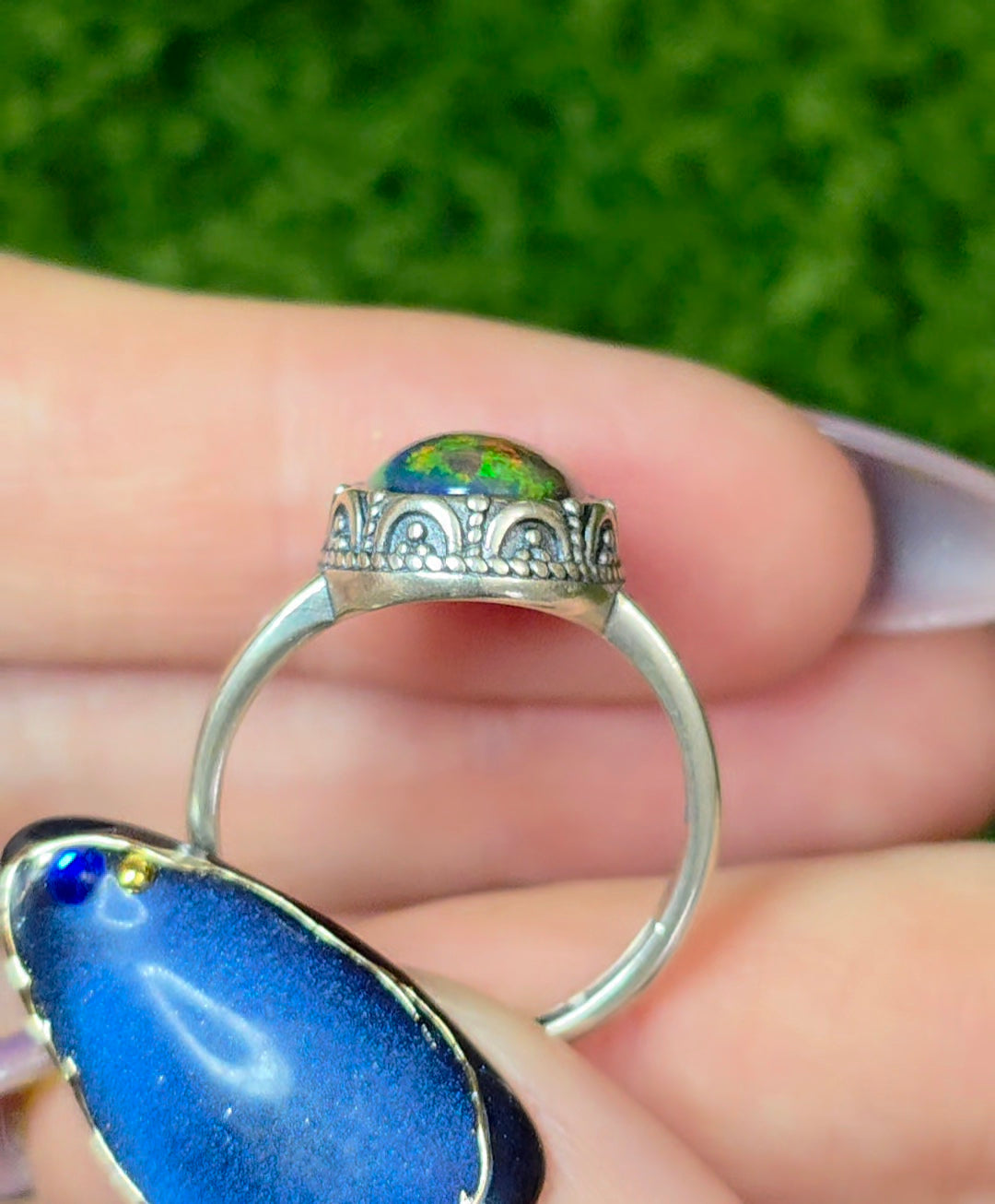 Black Opal Fire Ring