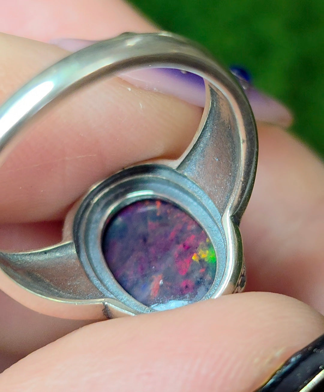 Black Opal Fire Ring