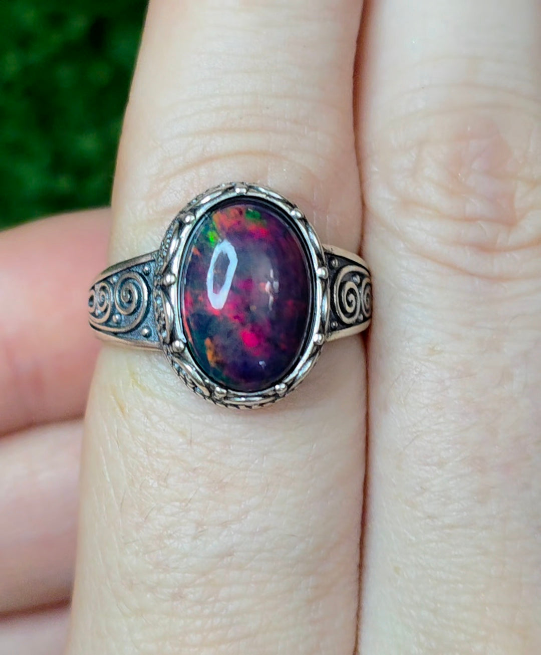 Black Opal Fire Ring