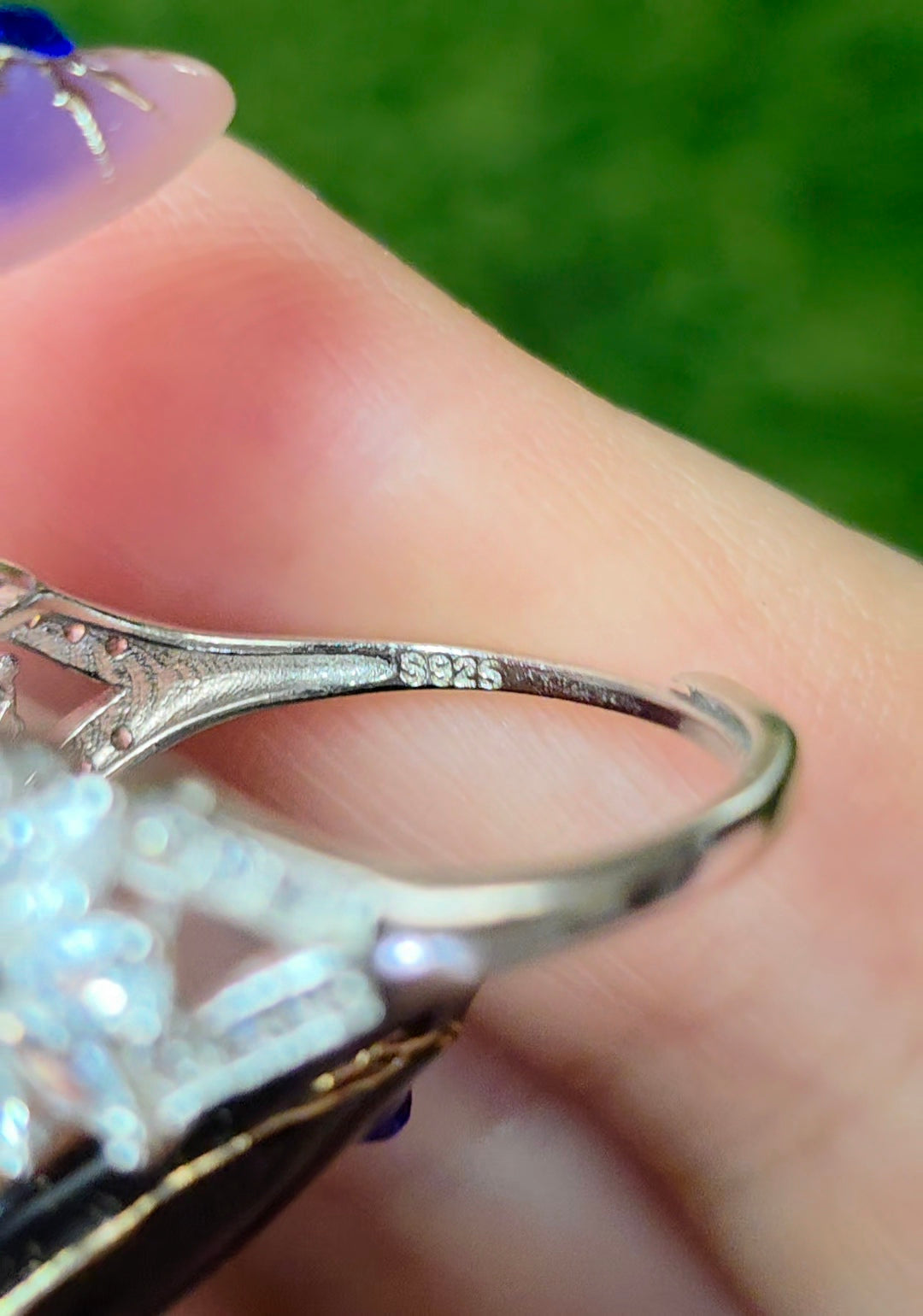 Opal and Zircon Ring