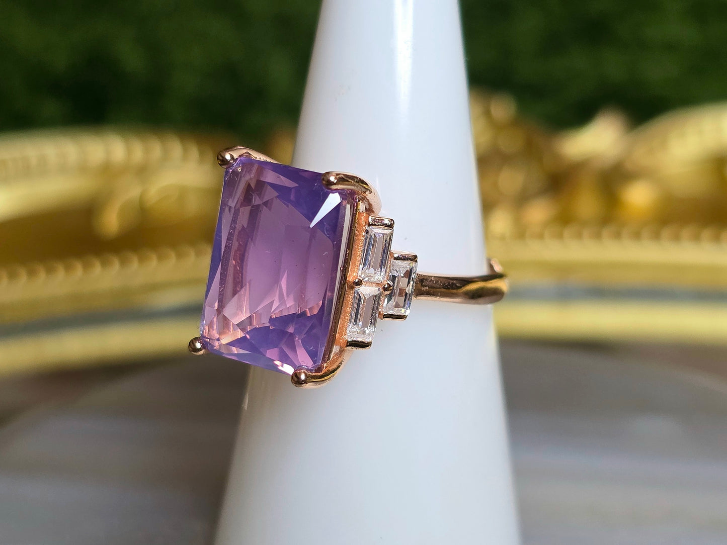 Lavender Moon Quartz Rose Gold Ring