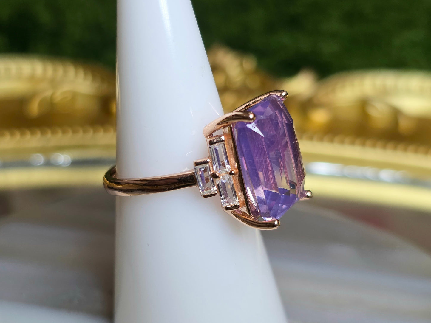Lavender Moon Quartz Rose Gold Ring