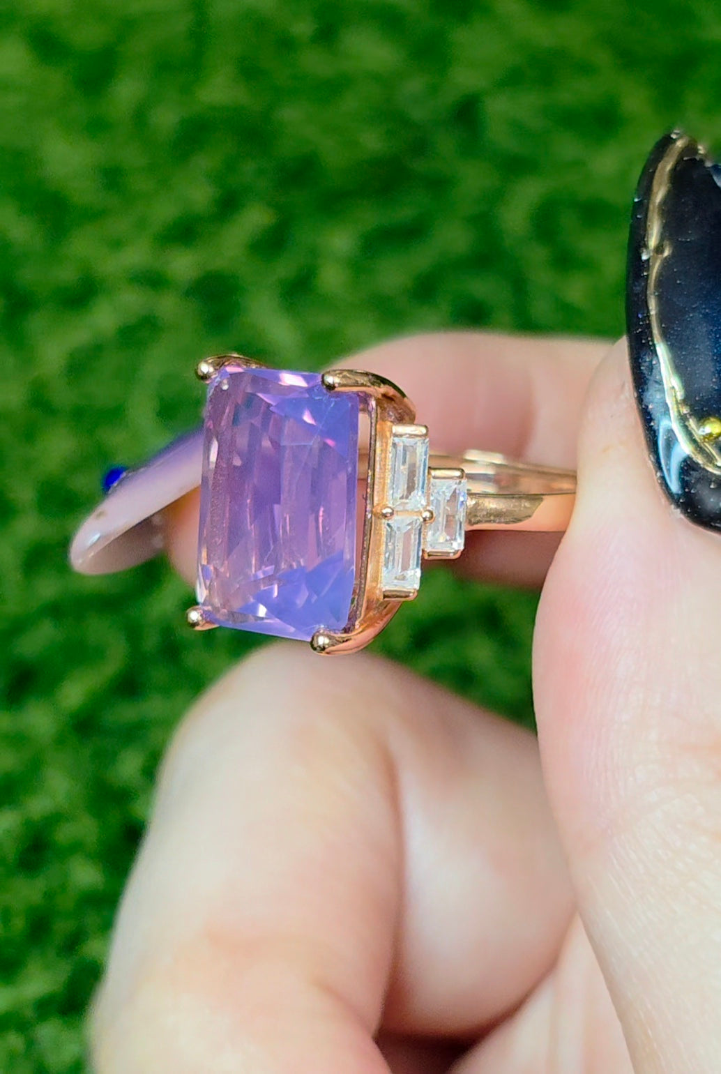 Lavender Moon Quartz Rose Gold Ring