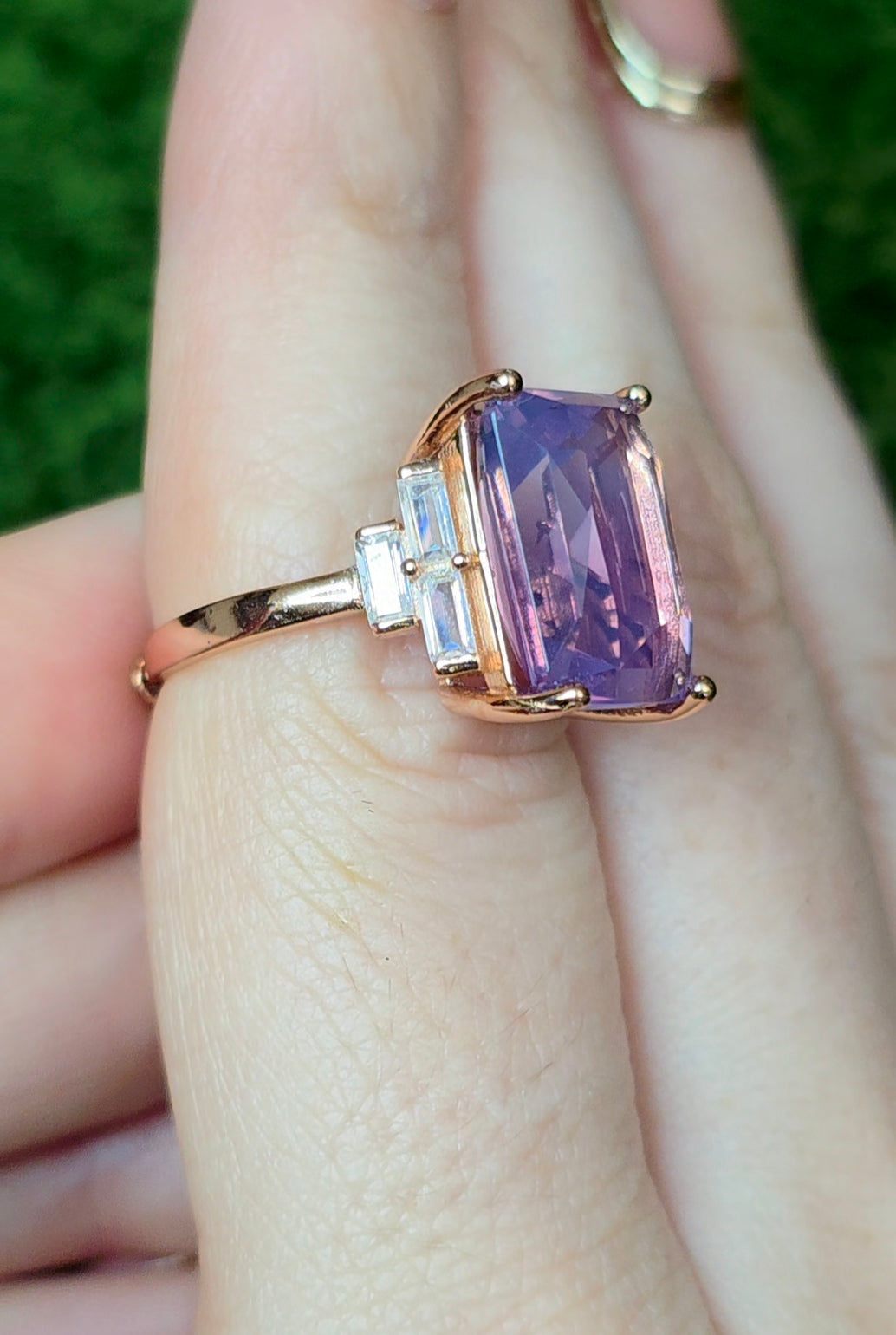 Lavender Moon Quartz Rose Gold Ring