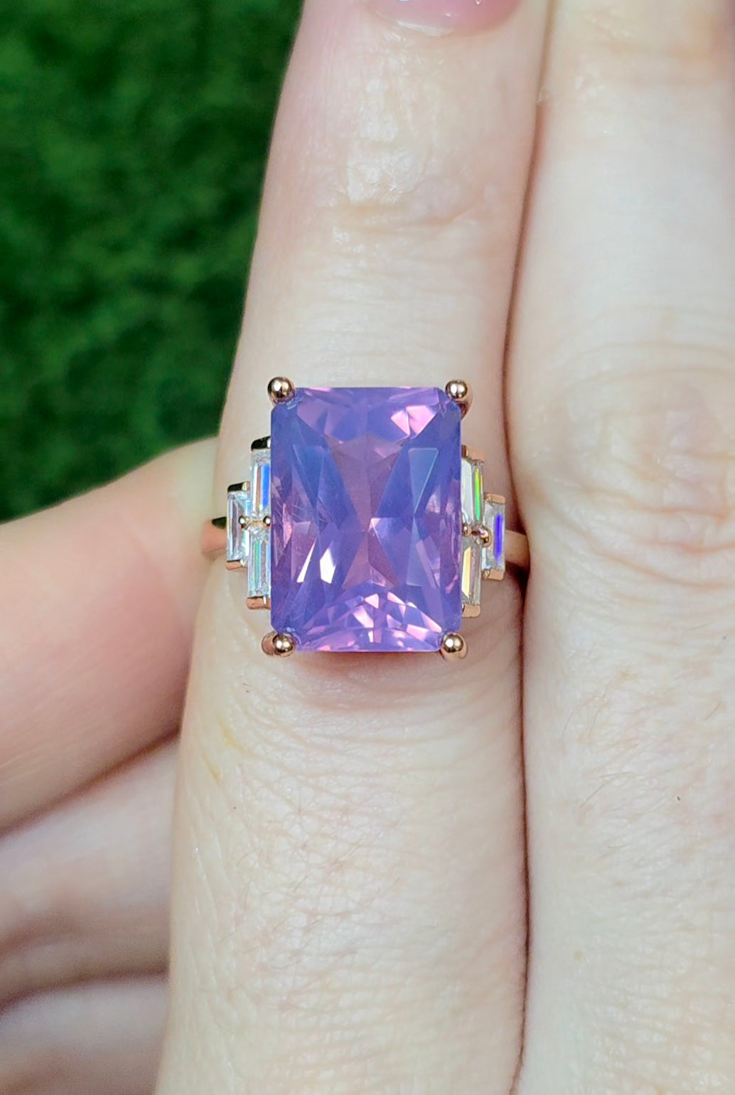 Lavender Moon Quartz Rose Gold Ring