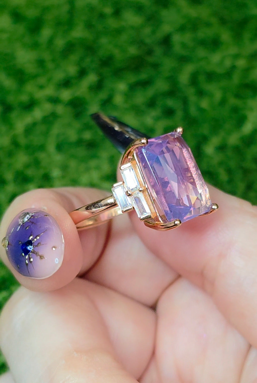 Lavender Moon Quartz Rose Gold Ring