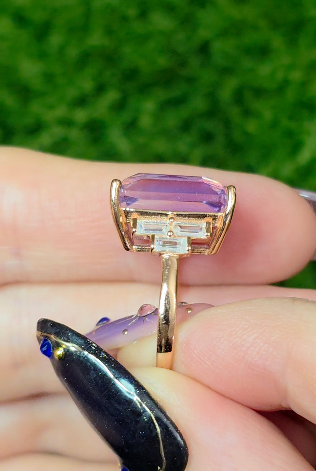 Lavender Moon Quartz Rose Gold Ring