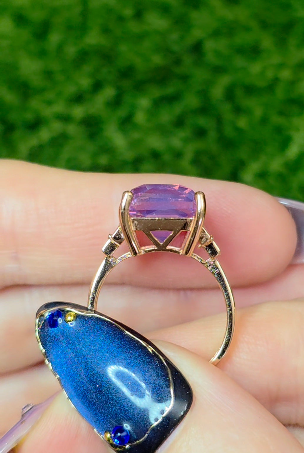 Lavender Moon Quartz Rose Gold Ring