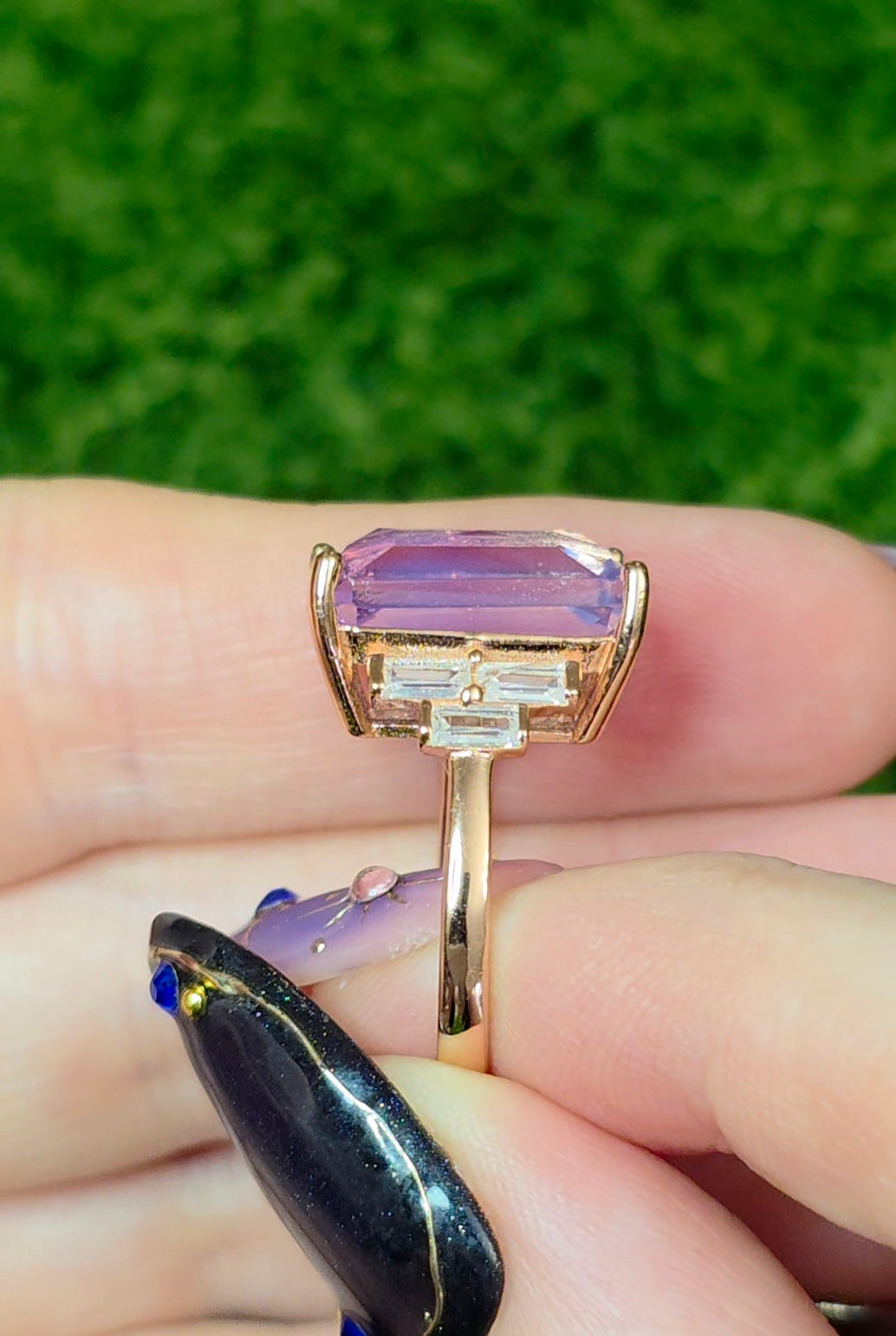 Lavender Moon Quartz Rose Gold Ring