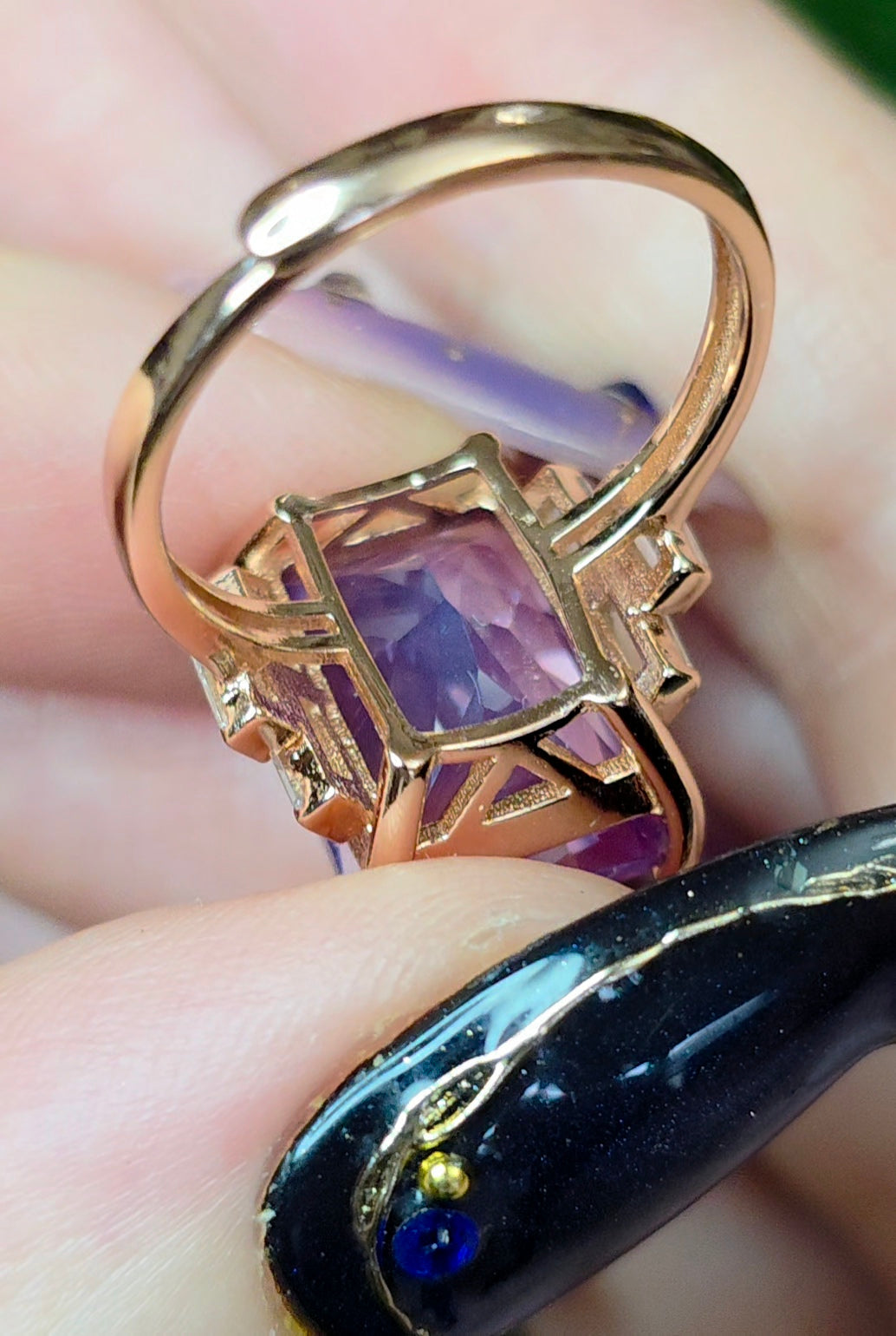 Lavender Moon Quartz Rose Gold Ring