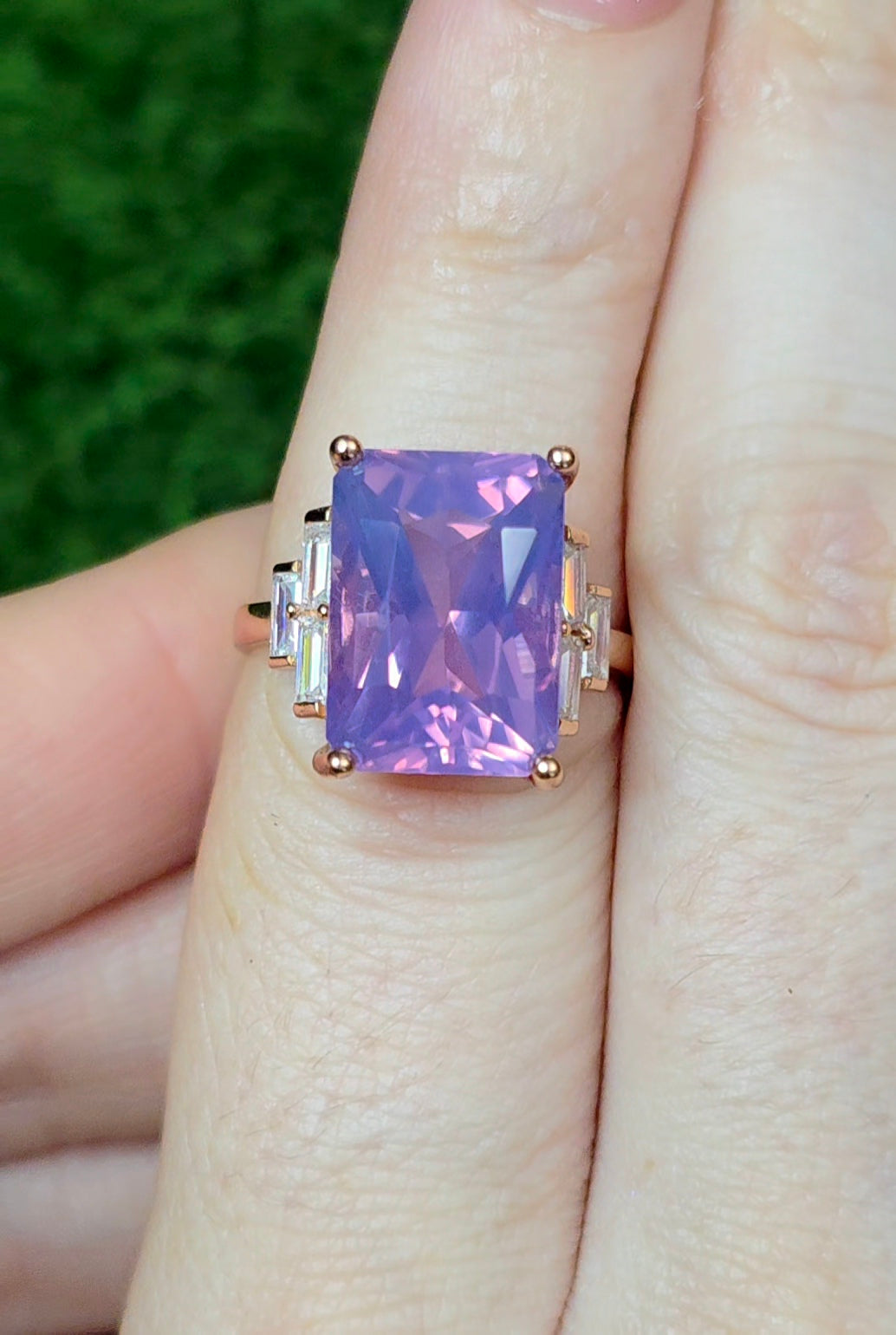 Lavender Moon Quartz Rose Gold Ring