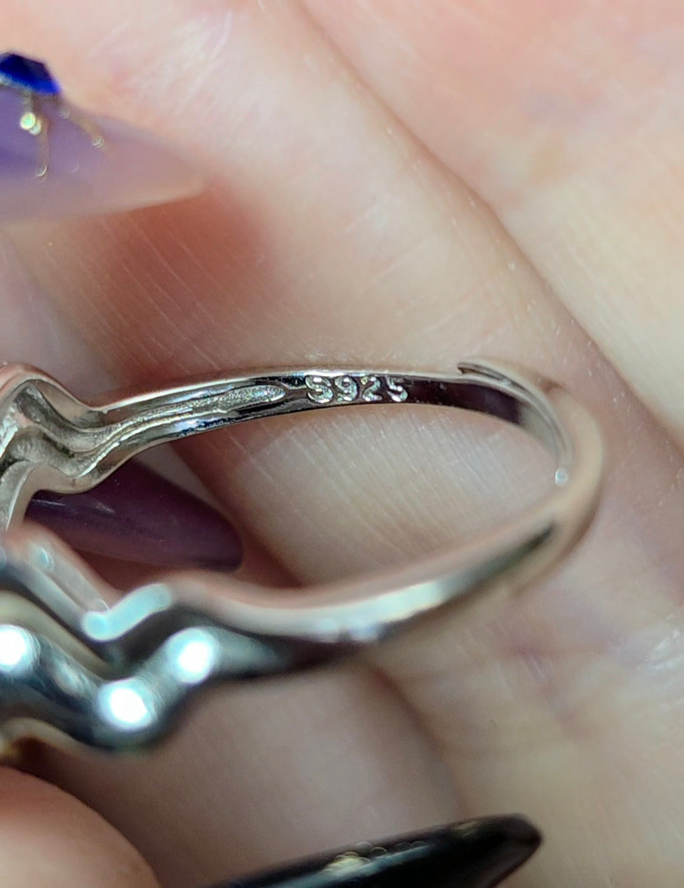 Faceted Lavender Moon Quartz Heart Ring C