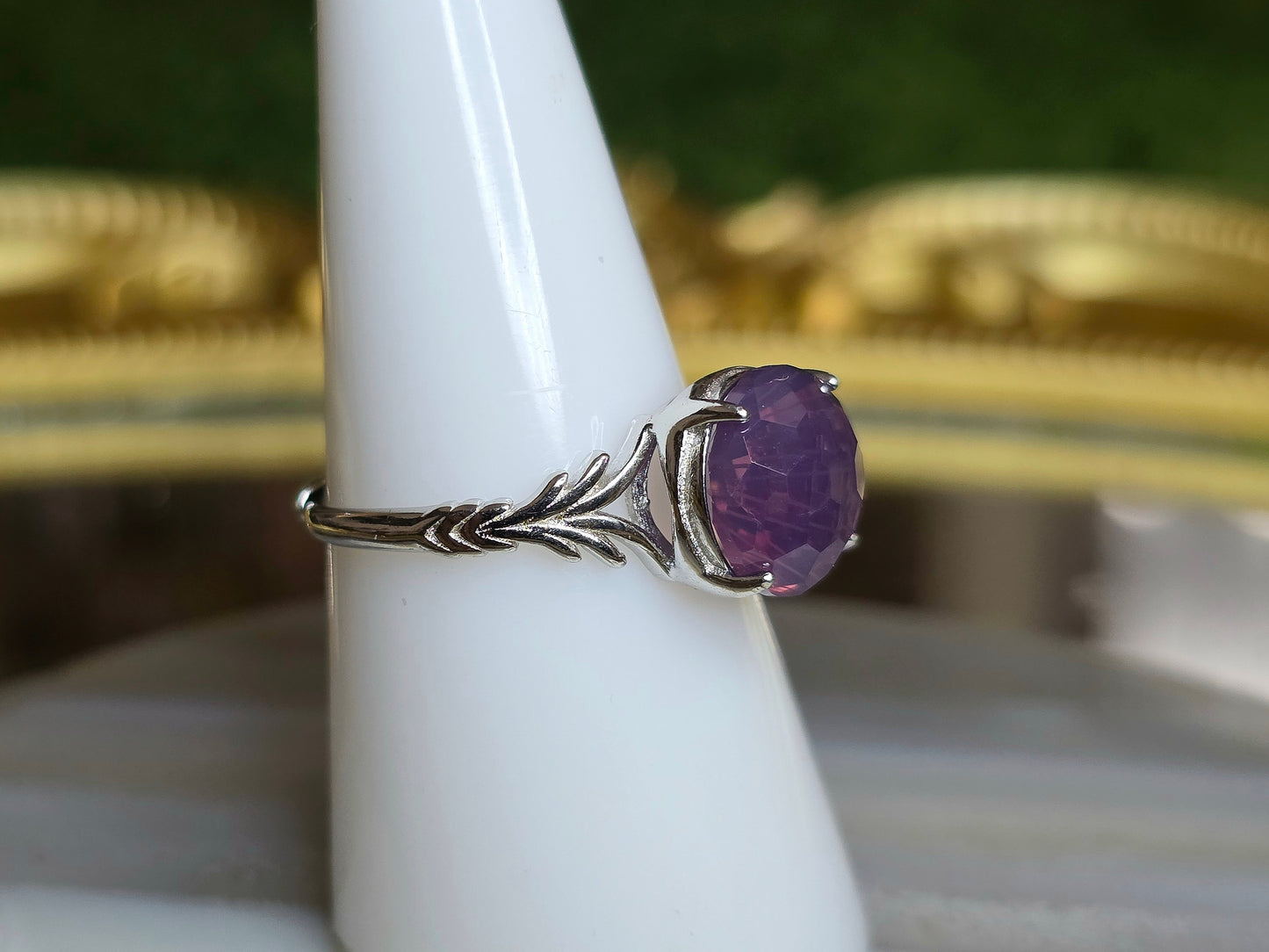 Lavender Moon Quartz Fireworks Ring