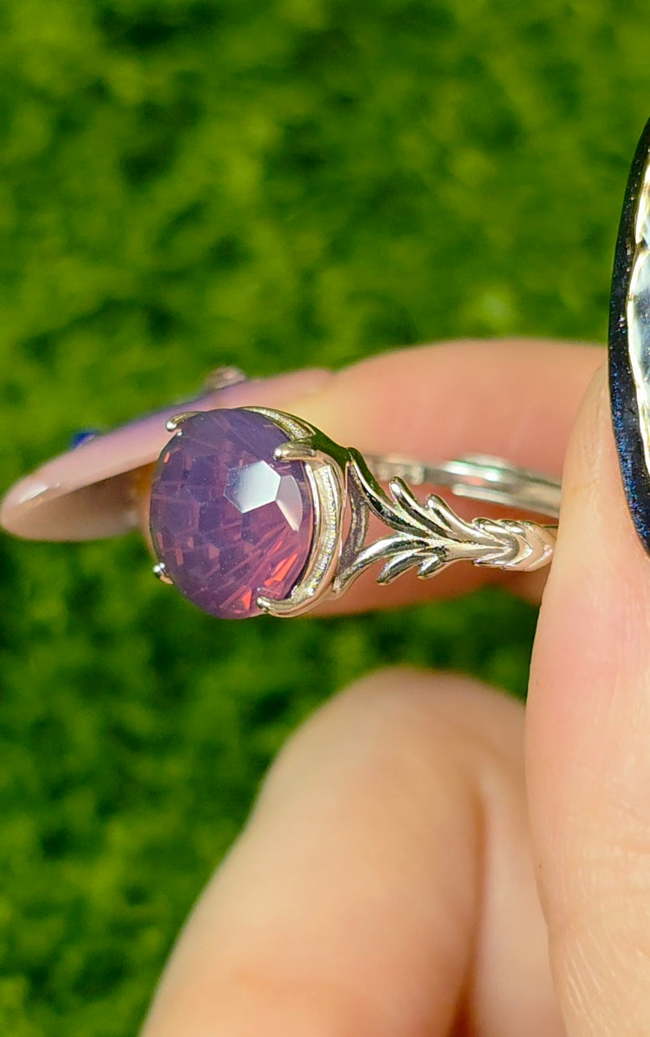 Lavender Moon Quartz Fireworks Ring
