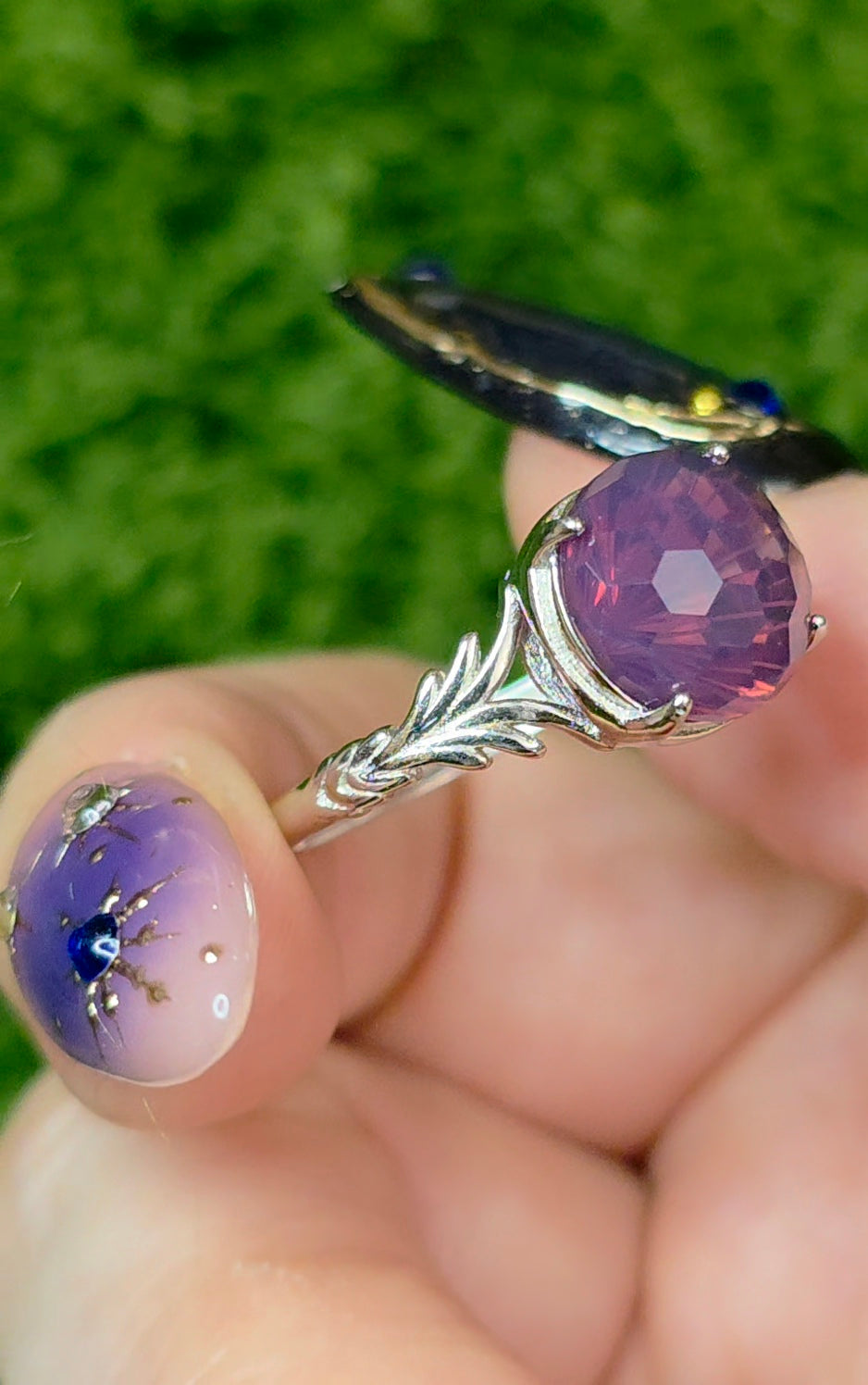 Lavender Moon Quartz Fireworks Ring