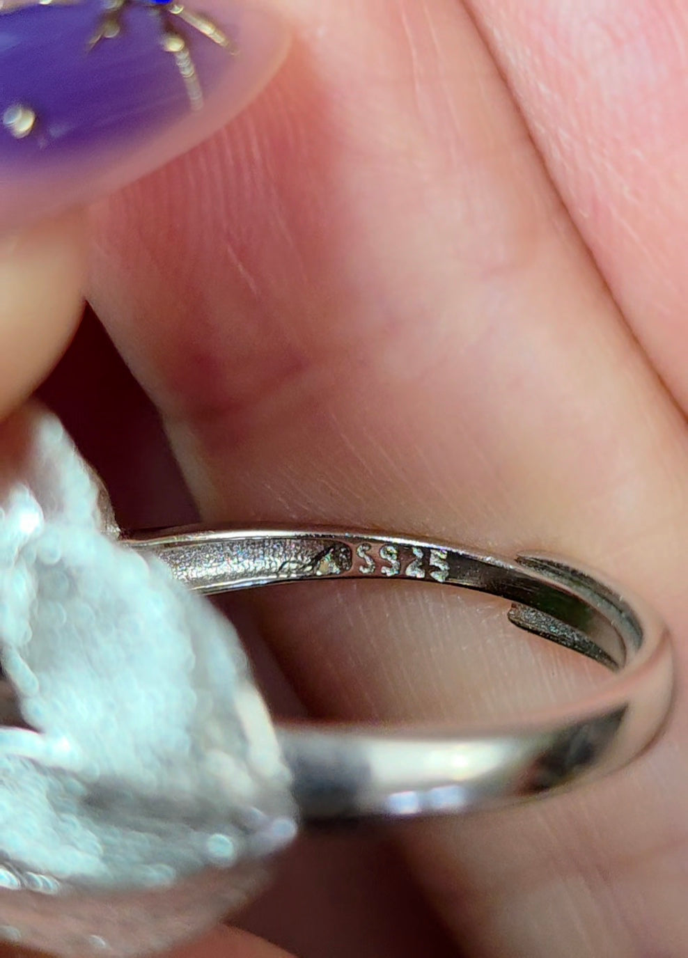 Abalone Shell and Faceted Clear Quartz Ring