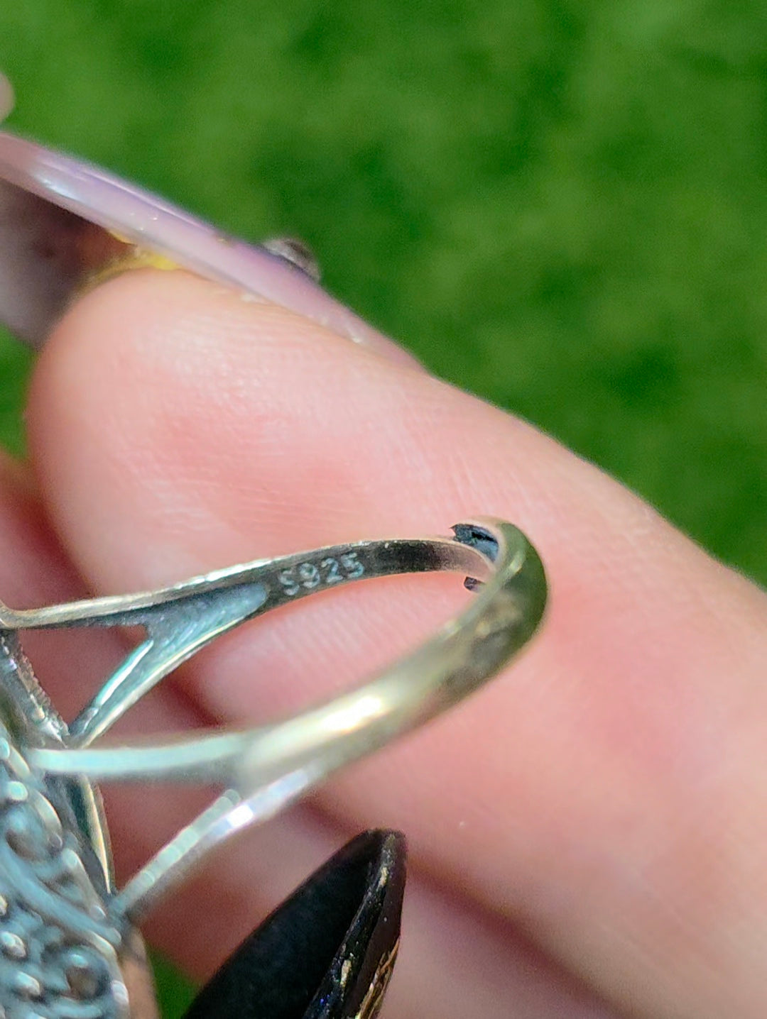 Teardrop Rainbow Moonstone Ring B