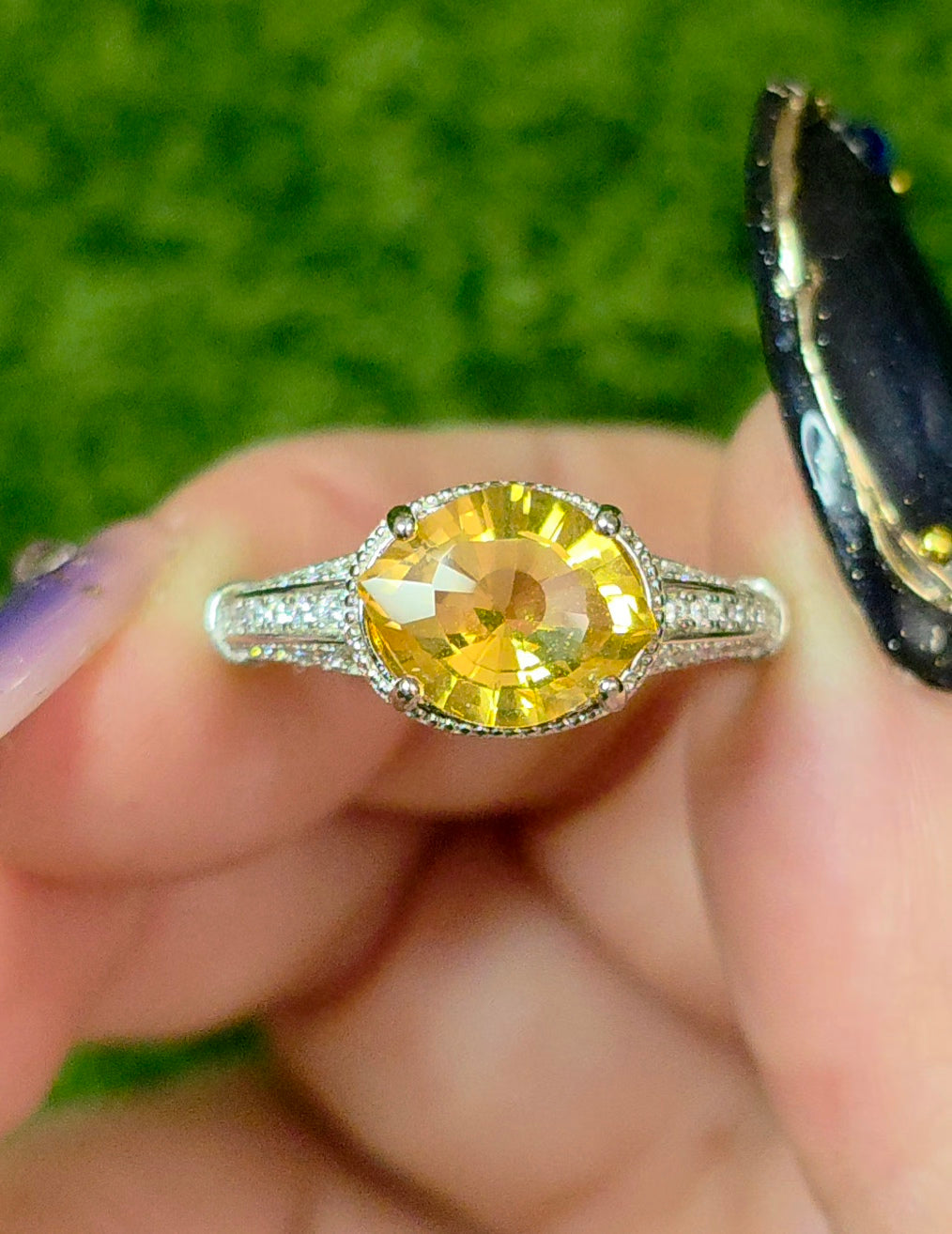 Citrine Evil Eye Ring