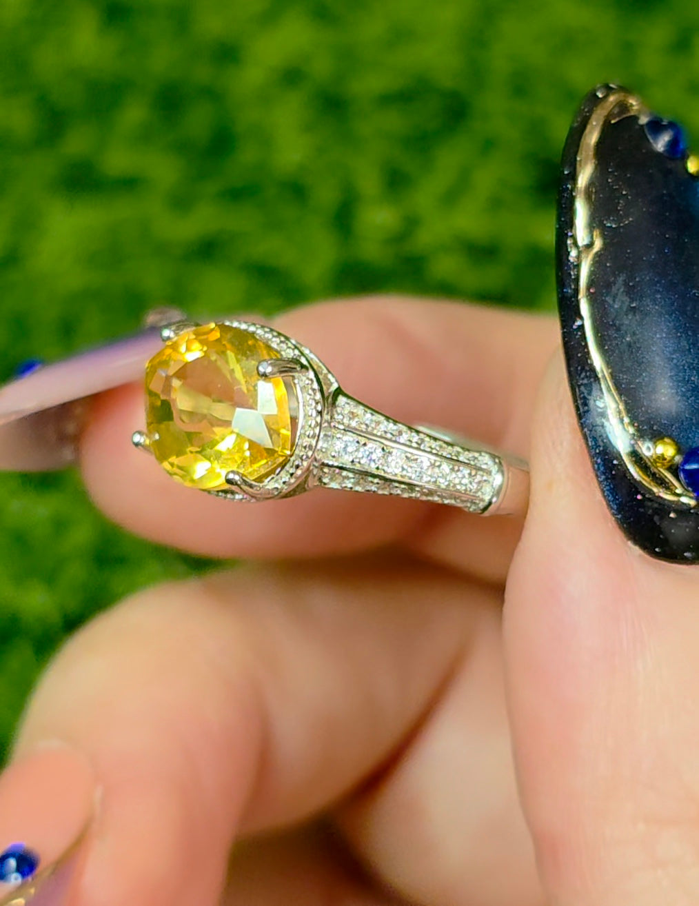 Citrine Evil Eye Ring