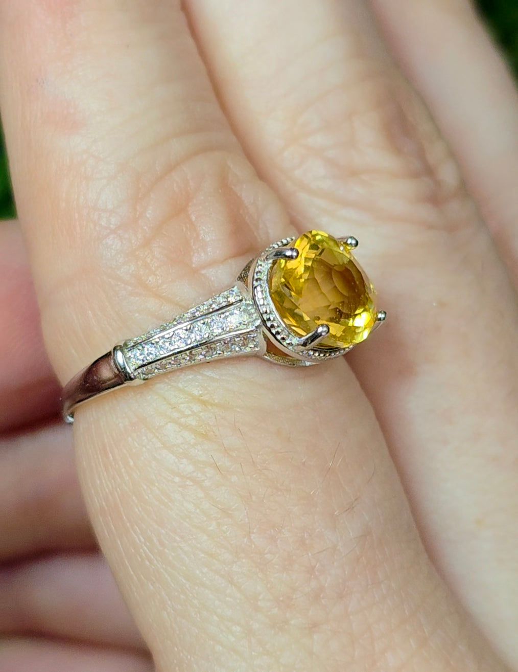 Citrine Evil Eye Ring