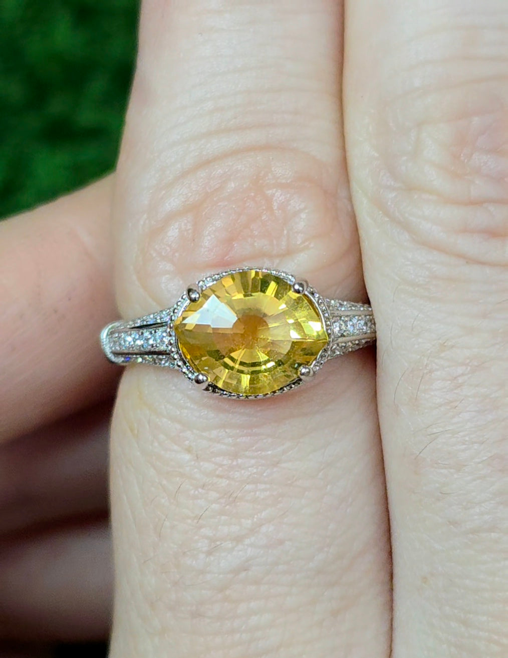 Citrine Evil Eye Ring