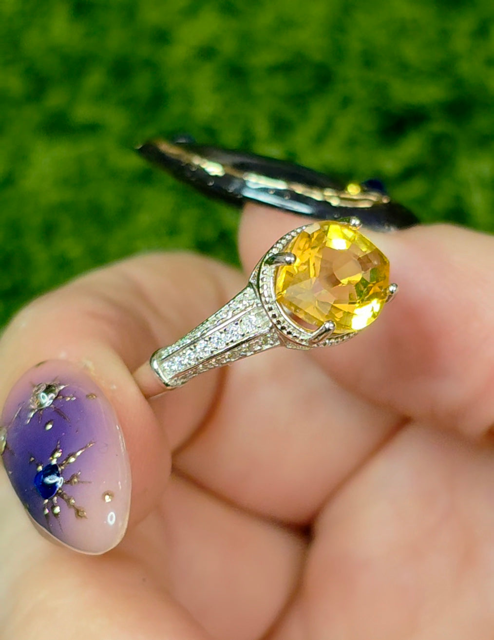 Citrine Evil Eye Ring