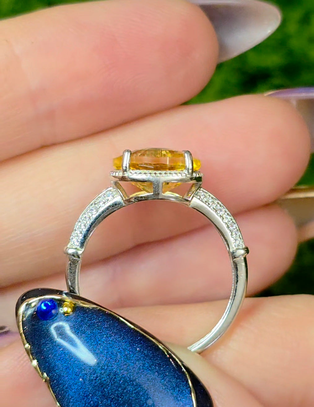 Citrine Evil Eye Ring