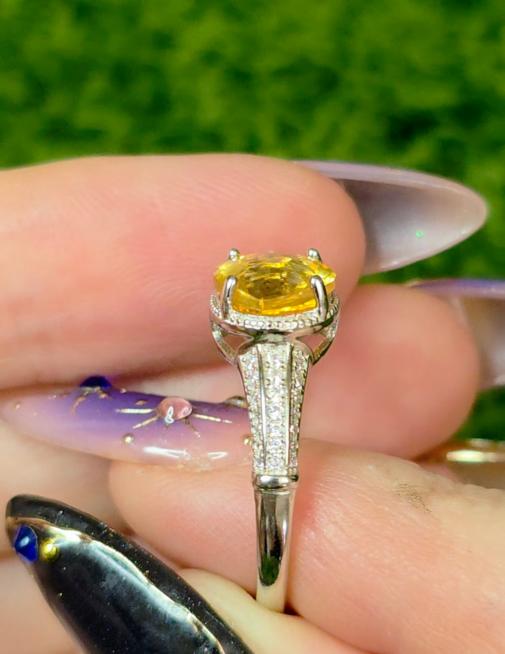 Citrine Evil Eye Ring