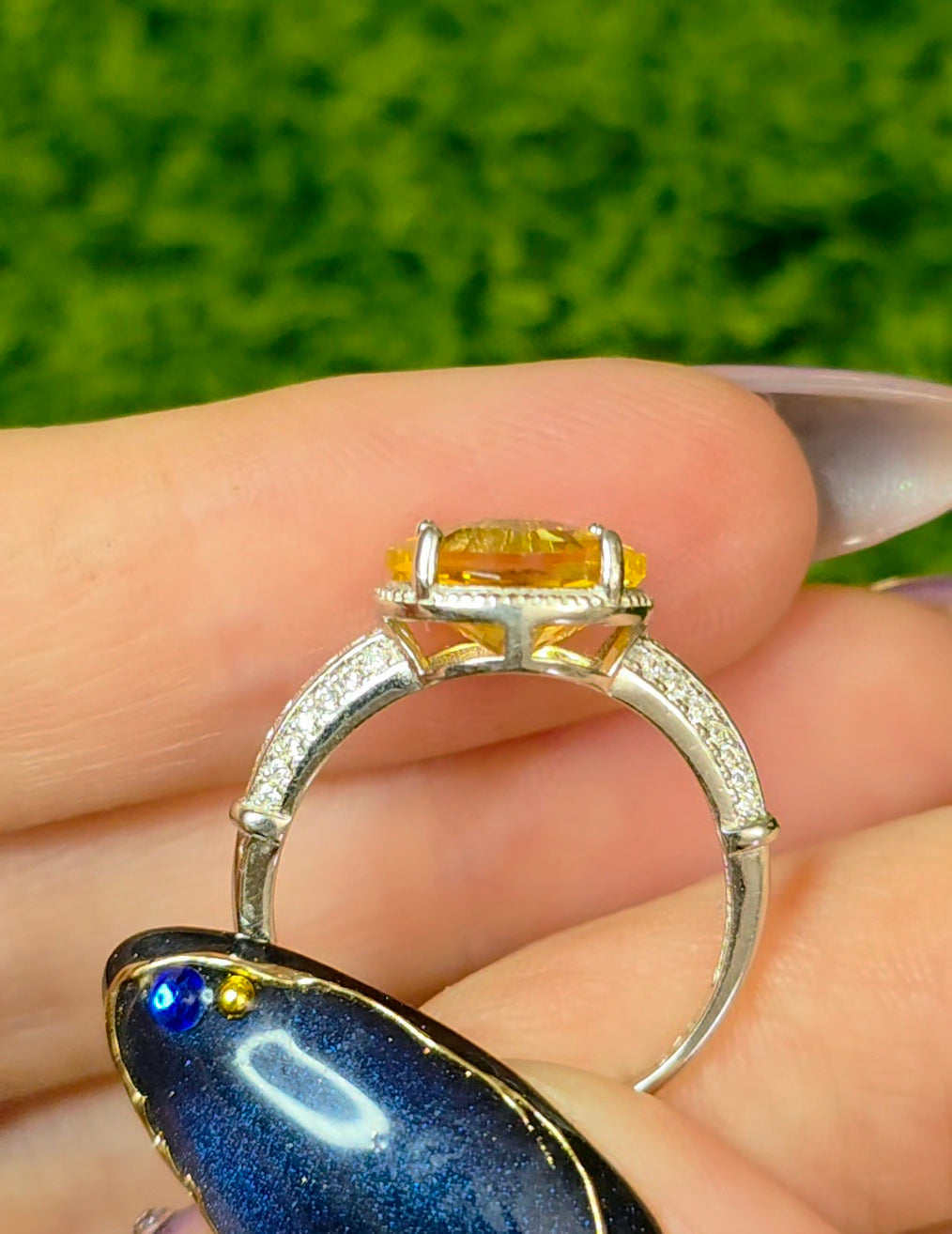 Citrine Evil Eye Ring
