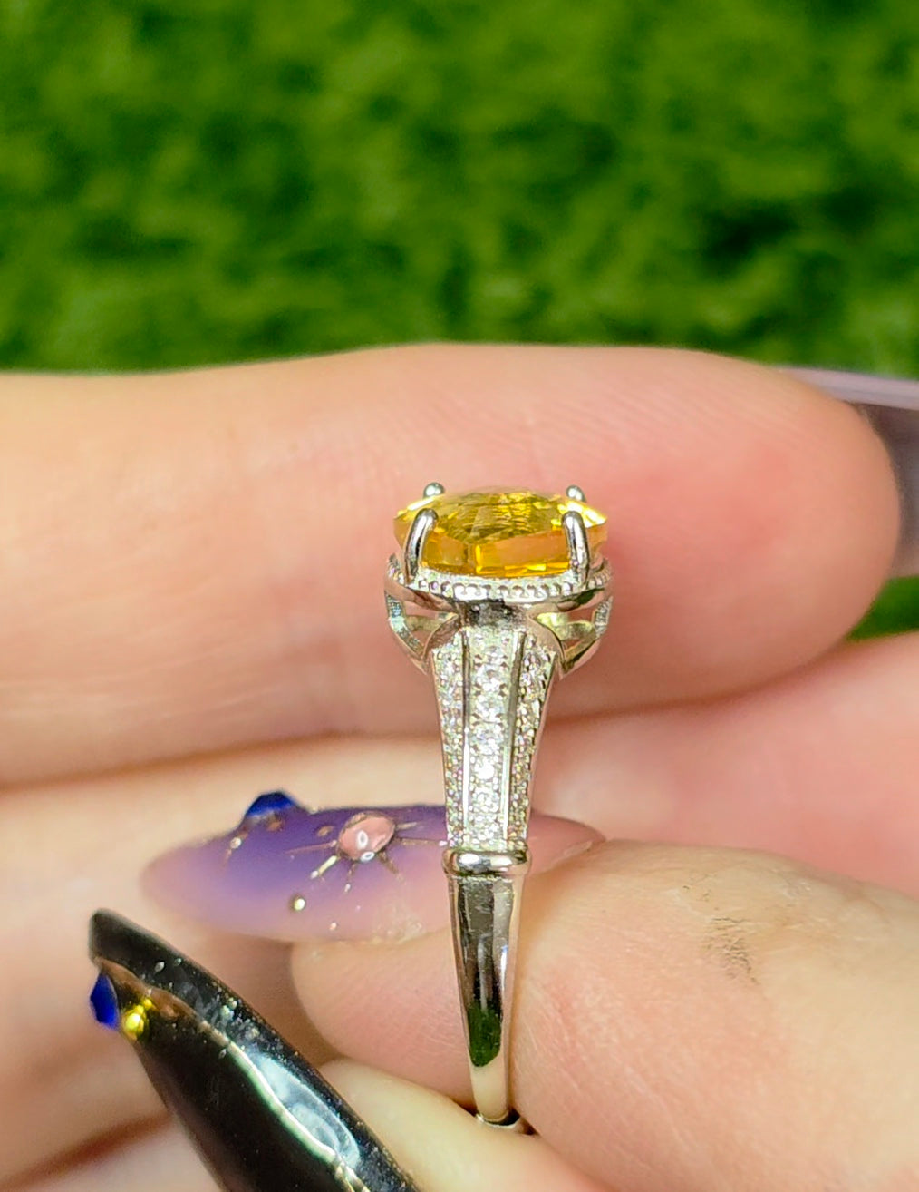Citrine Evil Eye Ring